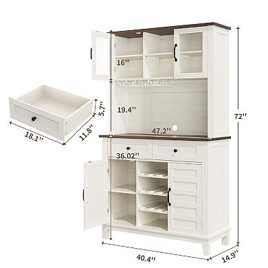 IDEALHOUSE 72" Coffee Bar Cabinet