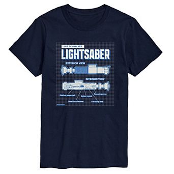 Men's Star Wars Luke Lightsaber Schematic Graphic Tee