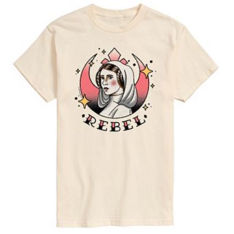 Men's Star Wars Princess Leia Rebel Vintage Tattoo Graphic Tee