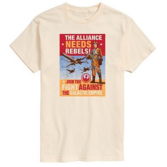 Men's Star Wars The Alliance Needs Rebels Vintage Graphic Tee