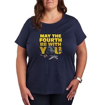 Plus Size Star Wars May The Fourth Be With You Graphic Tee