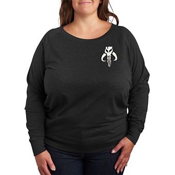 Plus Size Star Wars The Mandalorian Icon French Terry Long Sleeve Tee