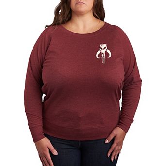 Plus Size Star Wars The Mandalorian Icon French Terry Long Sleeve Tee