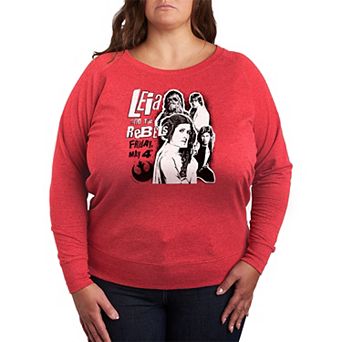 Plus Size Star Wars Leia & The Rebels French Terry Long Sleeve Tee