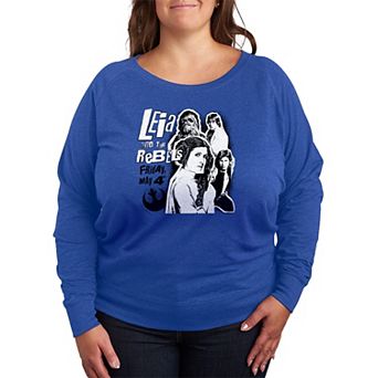 Plus Size Star Wars Leia & The Rebels French Terry Long Sleeve Tee