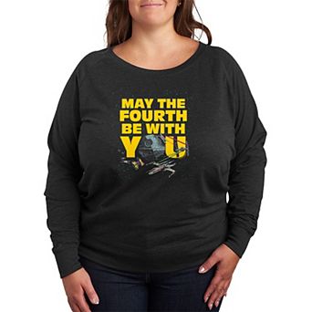 Plus Size Star Wars May The Fourth Be With You French Terry Long Sleeve Tee