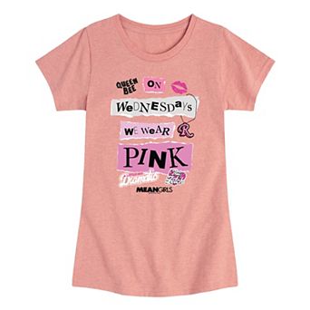 Girls 7-16 Mean Girls On Wednesdays We Wear Pink Graphic Tee