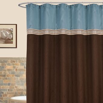 Lush Decor Terra Striped Fabric Shower Curtain