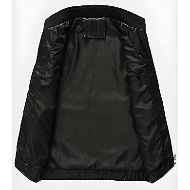 Men’s Casual Zip-Up Faux Leather Jacket