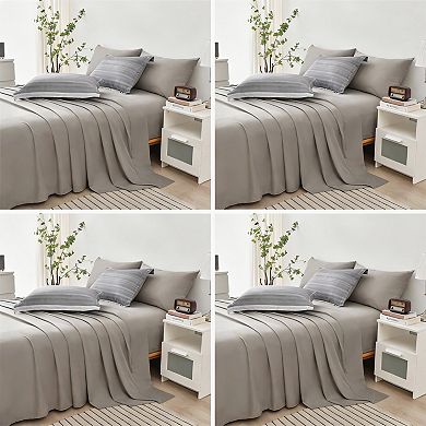 DIACHO Microfiber 7pc Striped Comforter Set All-Season Soft Bedding