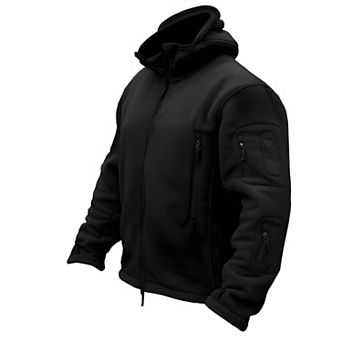 Mens Tactical Fleece Hooded Outdoor Jacket