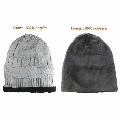 Winter Knit Beanie, Scarf & Touchscreen Gloves Set for Men & Women