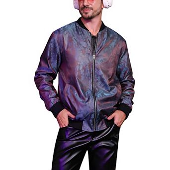 Men’s Casual Zip-Up Bomber Jacket with Long Sleeves