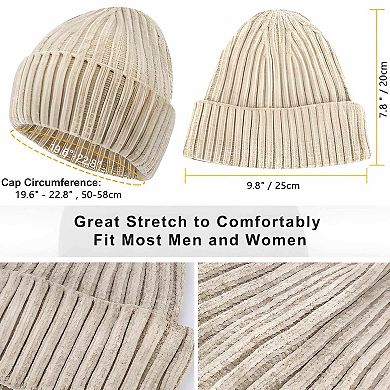 Warm Knit Hat, Long Scarf & Touchscreen Gloves Set for Women