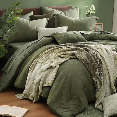 KINTEN Cationic-Dyed Reversible Comforter Set 7pc King 102"x90" with Sheets