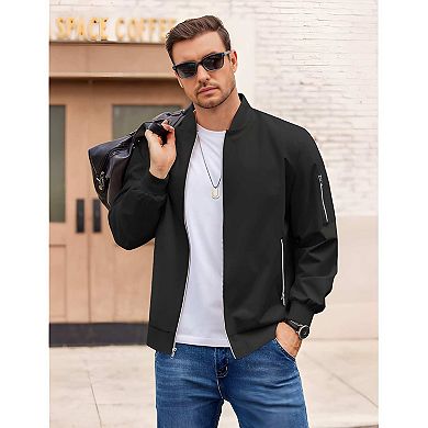 Men’s Stylish Bomber Jacket for Fall with Pockets