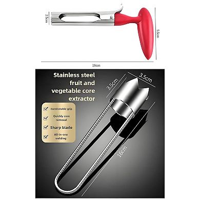 Stainless Steel Fruit & Vegetable Corer for Apple, Pepper, Tomato & Strawberry
