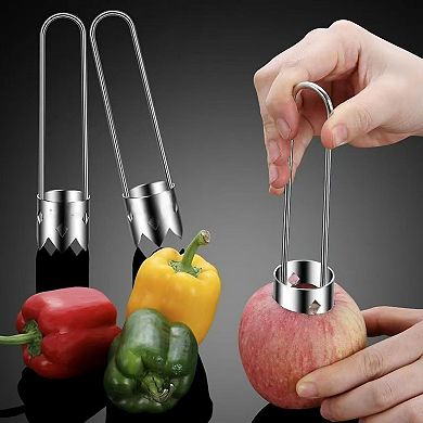 Stainless Steel Fruit & Vegetable Corer for Apple, Pepper, Tomato & Strawberry