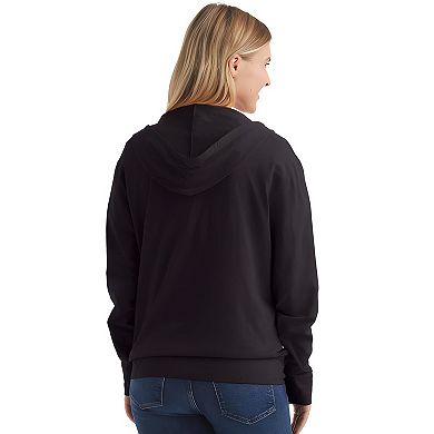 Women Slub Knit Full Zip Textured Cotton Hoodie with Pockets