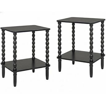 2 tier Side Table with Storage Shelf