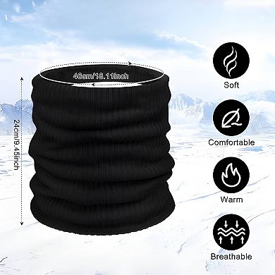 Winter Infinity Scarf, Double-Layer Fleece-Lined Neck Warmer