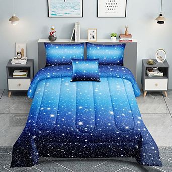 DIACHO Galaxy Starry Sky Comforter Set Blue Gradient-gb5002 Queen