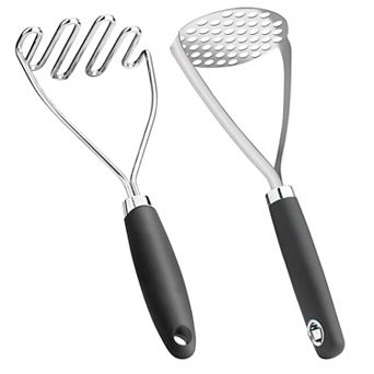 Set of 2 Stainless Steel Potato Mashers, 10.25-Inch with Honeycomb Design, for Veggies & Fruits
