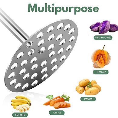 Heavy Duty Stainless Steel Potato Masher for Potatoes, Avocados & Veggies