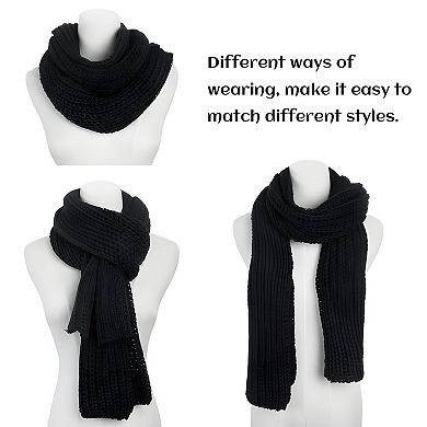 Thick Cable Knit Winter Scarf, Cozy Large Soft Scarf for Women