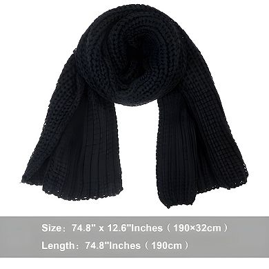 Thick Cable Knit Winter Scarf, Cozy Large Soft Scarf for Women