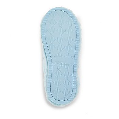 Dearfoams Rosie Women's Furry Clog Slippers With Flower Accent