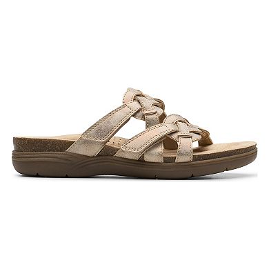 Clarks® April Rae Women's Flat Sandals Woven Slip-On Comfort Sandals