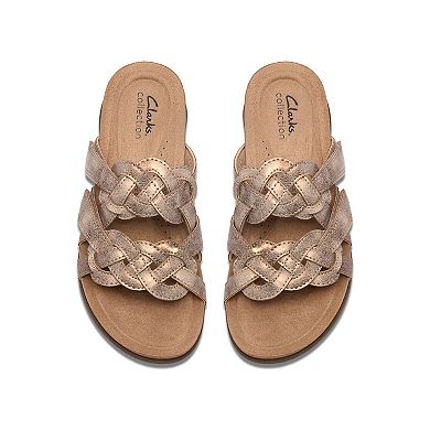 Clarks® April Rae Women's Flat Sandals Woven Slip-On Comfort Sandals