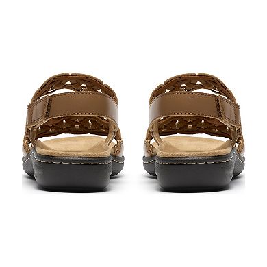Clarks® Laurieann Lily Women's Flat Leather Slip-On Sandals