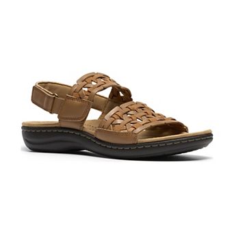 Clarks® Laurieann Lily Women's Flat Leather Slip-On Sandals