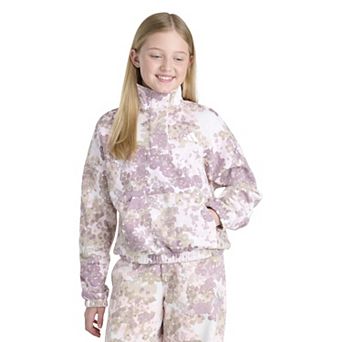 Girls 7-16 adidas Long Sleeve Printed Fleece Mock Neck Pullover