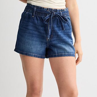 Juniors' SO® High Rise Belted Paperbag Waist Shorts