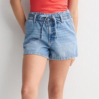 Juniors' SO® High Rise Belted Paperbag Waist Shorts