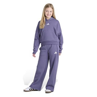 Girls 7-16 adidas 2 pc Long Sleeve Hooded Pullover & Wide Leg Pant Set