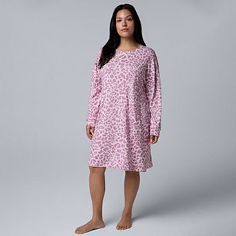 Plus Size Simply Vera Vera Wang Long Sleeve Knit Sleepshirt
