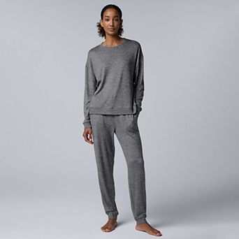 Women's Simply Vera Vera Wang Long Sleeve Pajama Top & Pajama Jogger Set