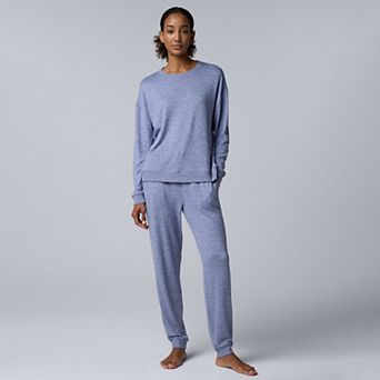 Women's Simply Vera Vera Wang Long Sleeve Pajama Top & Pajama Jogger Set