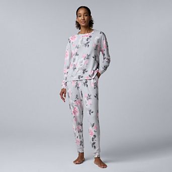 Women's Simply Vera Vera Wang Long Sleeve Pajama Top & Pajama Jogger Set