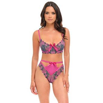 Women's Oh La La Cheri Rosie 2 pc Lace Bralette & Thong Set