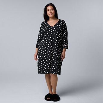 Plus Size Simply Vera Vera Wang Cozy Three-Quarter Sleeve Sleepshirt