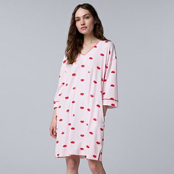 Women's Simply Vera Vera Wang Cozy Three-Quarter Sleeve Sleepshirt