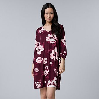 Women's Simply Vera Vera Wang Cozy Three-Quarter Sleeve Sleepshirt