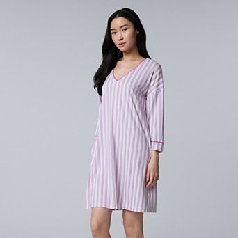 Women's Simply Vera Vera Wang Cozy Three-Quarter Sleeve Sleepshirt