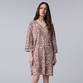 Women's Simply Vera Vera Wang Cozy Three-Quarter Sleeve Sleepshirt