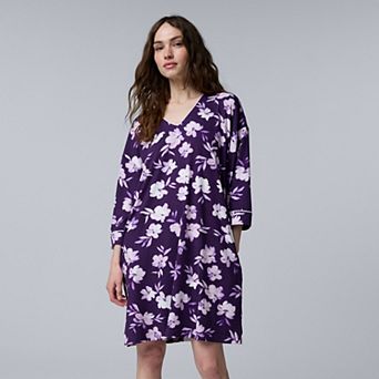 Women's Simply Vera Vera Wang Cozy Three-Quarter Sleeve Sleepshirt